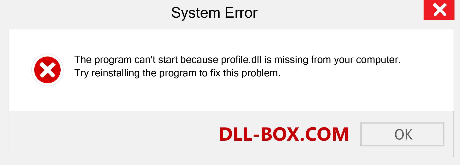  profile.dll file is missing?. Download for Windows 7, 8, 10 - Fix  profile dll Missing Error on Windows, photos, images